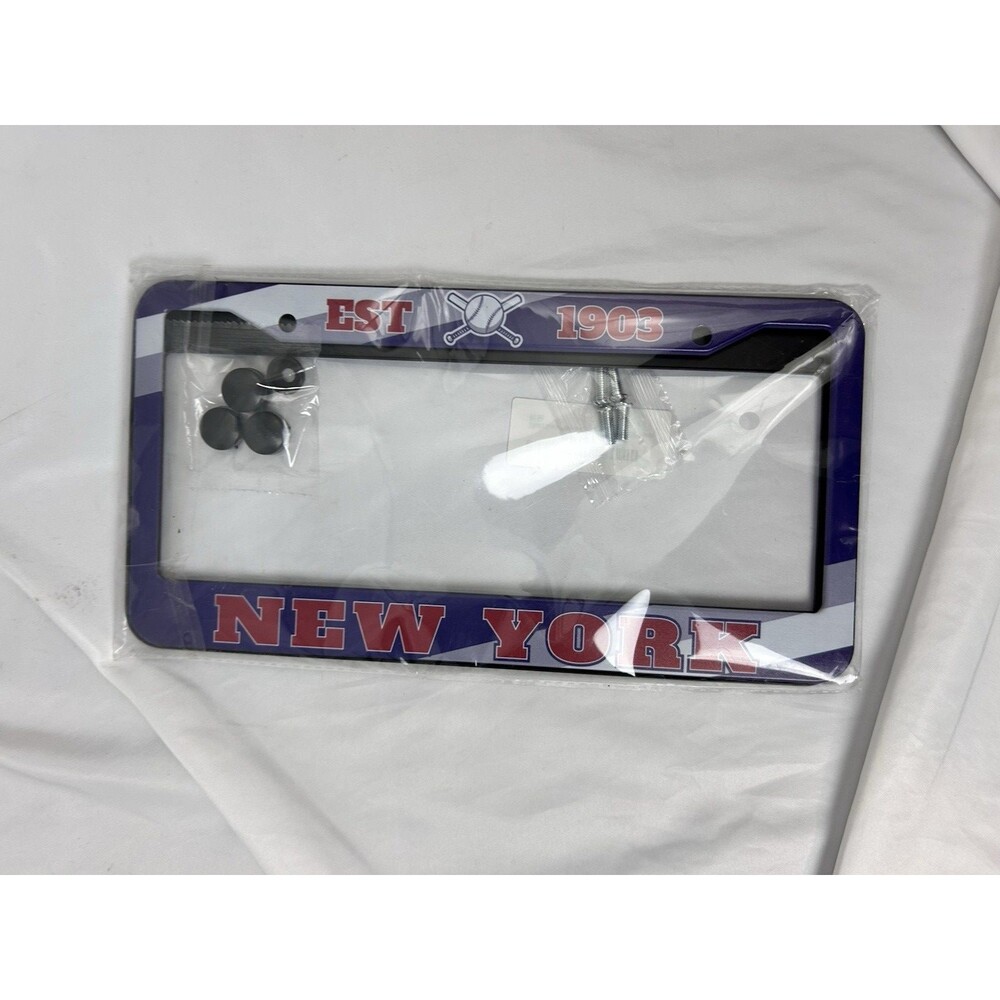 2pcs New York Yankees Black Metal License Plate Holder Frame for Car Truck SUV